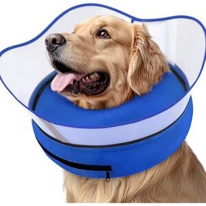Inflatable Blue Pet Recovery Collar for Dogs